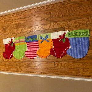 Christmas Holiday Stocking Table Runner NWT